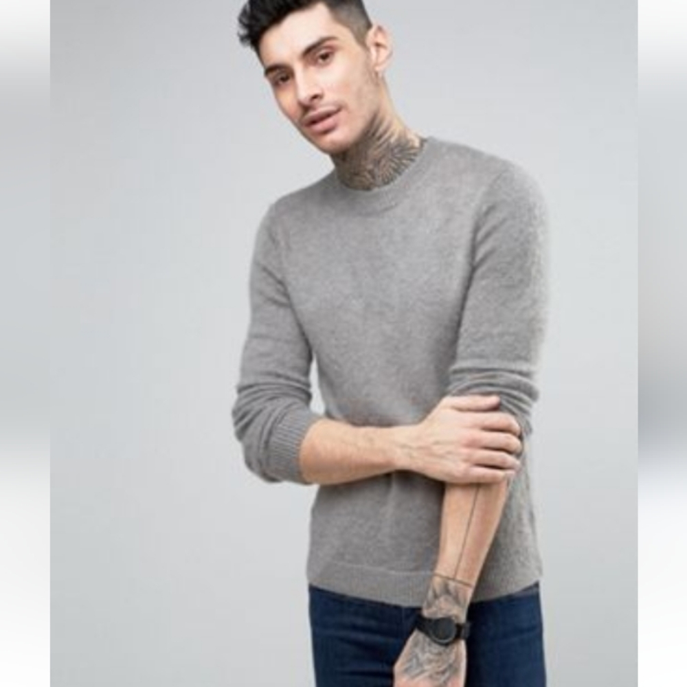 Amazon Essentials Men's Midweight V-Neck Cotton Sweater-light Heather grey